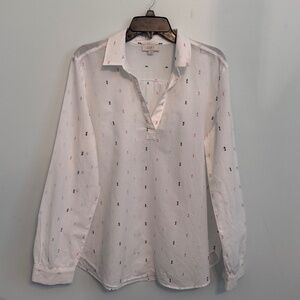 Loft Embroidered Blouse Size Large